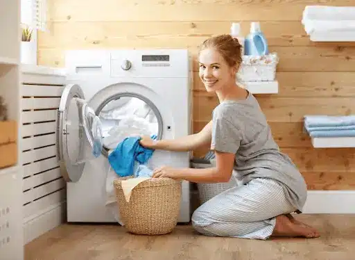 Doing laundry at home